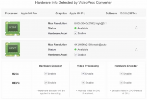 VideoProc Converter - Apple Silicon M4 Pro 12-core