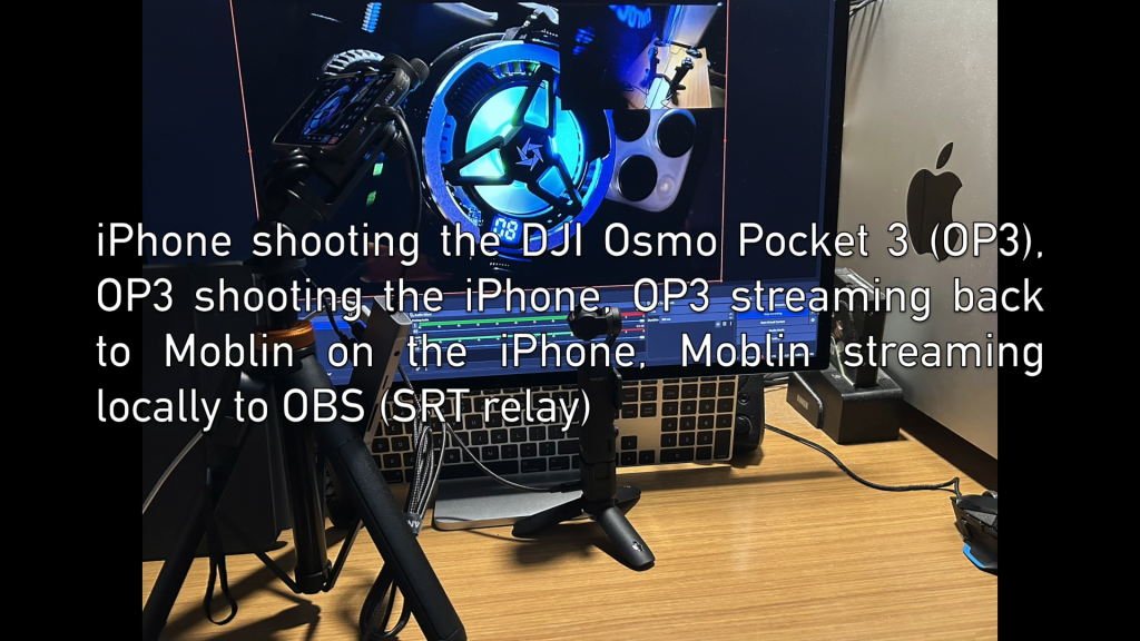 iPhone + DJI Osmo Pocket 3 + Moblin