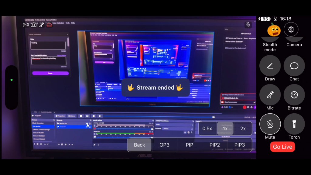 iPhone Moblin to OBS SRT Relay