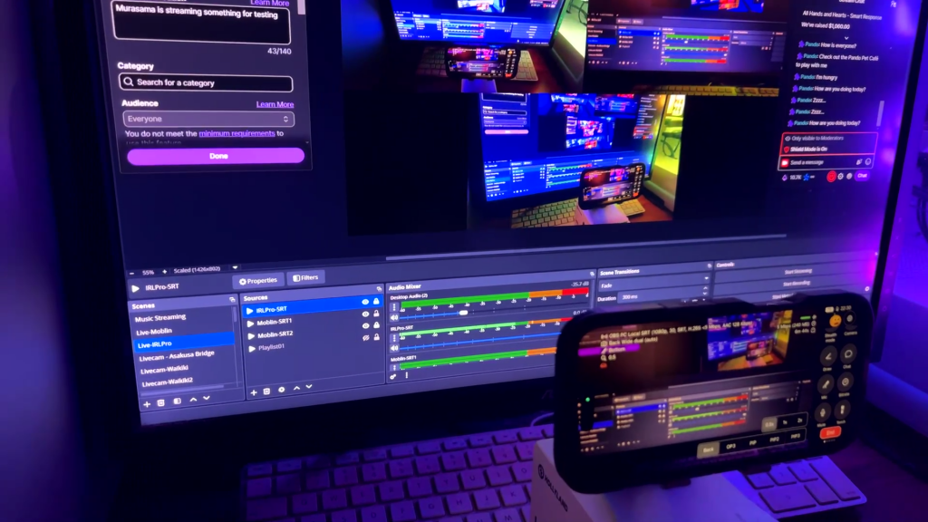 OBS Local SRT Streams x 3